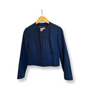 Pendleton Vintage Cropped Virgin Wool Lined Blazer Royal Blue Size 8